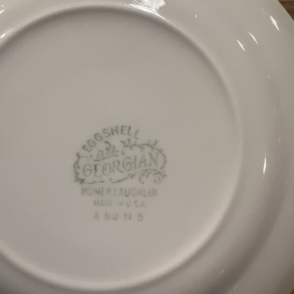 Five (5) HOMER LAUGHLIN EGGSHELL #A52N5 Floral Bread Plates...